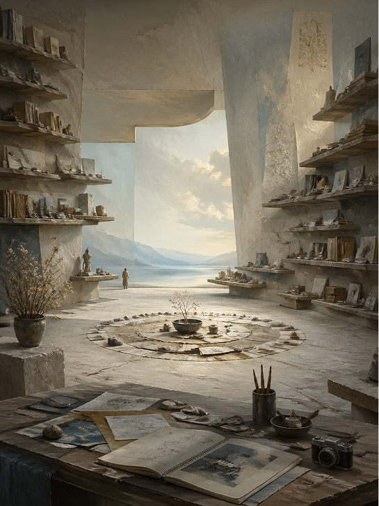 Generated painting titled The Weight Between Rooms